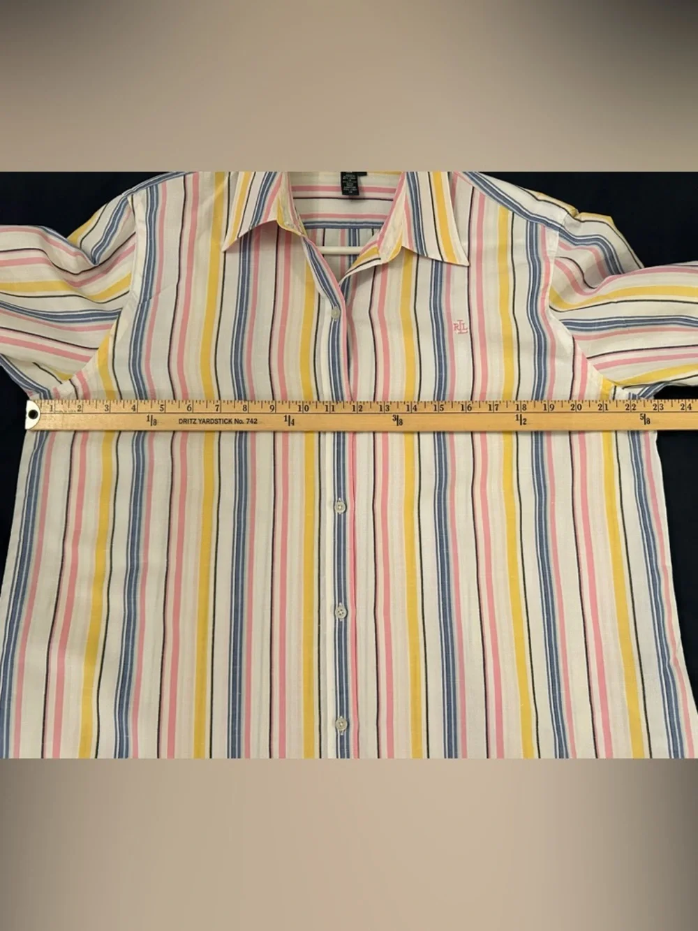 VTG Lauren Ralph Lauren Linen/cotton Blouse XL - Picture 10 of 11
